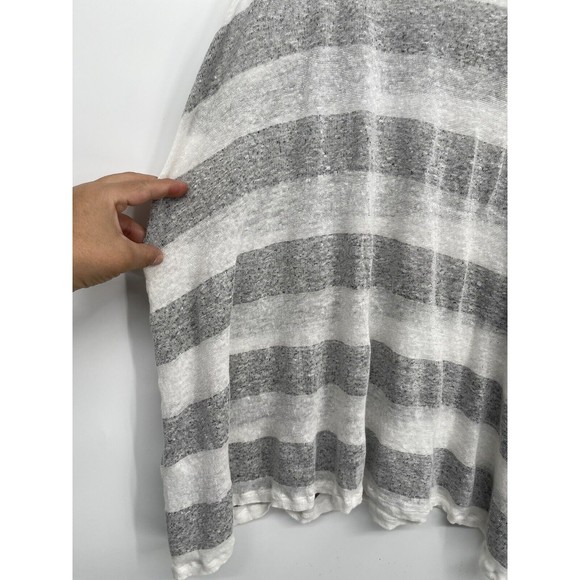 Eileen Fisher Tunic Tank Top Gray and White Linen Blend Size Small - Picture 3 of 6